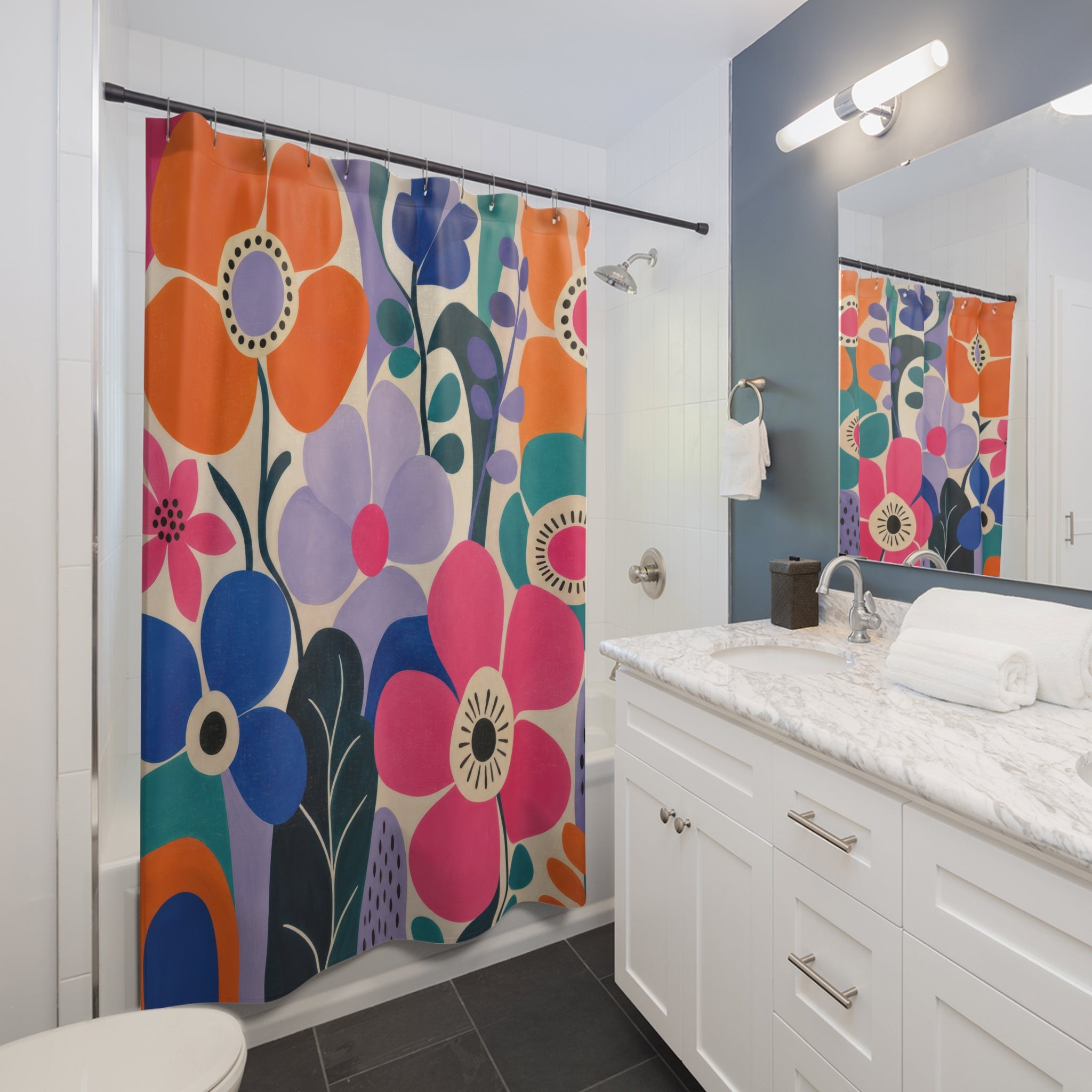 Colorful Mod Flower Shower Curtain
