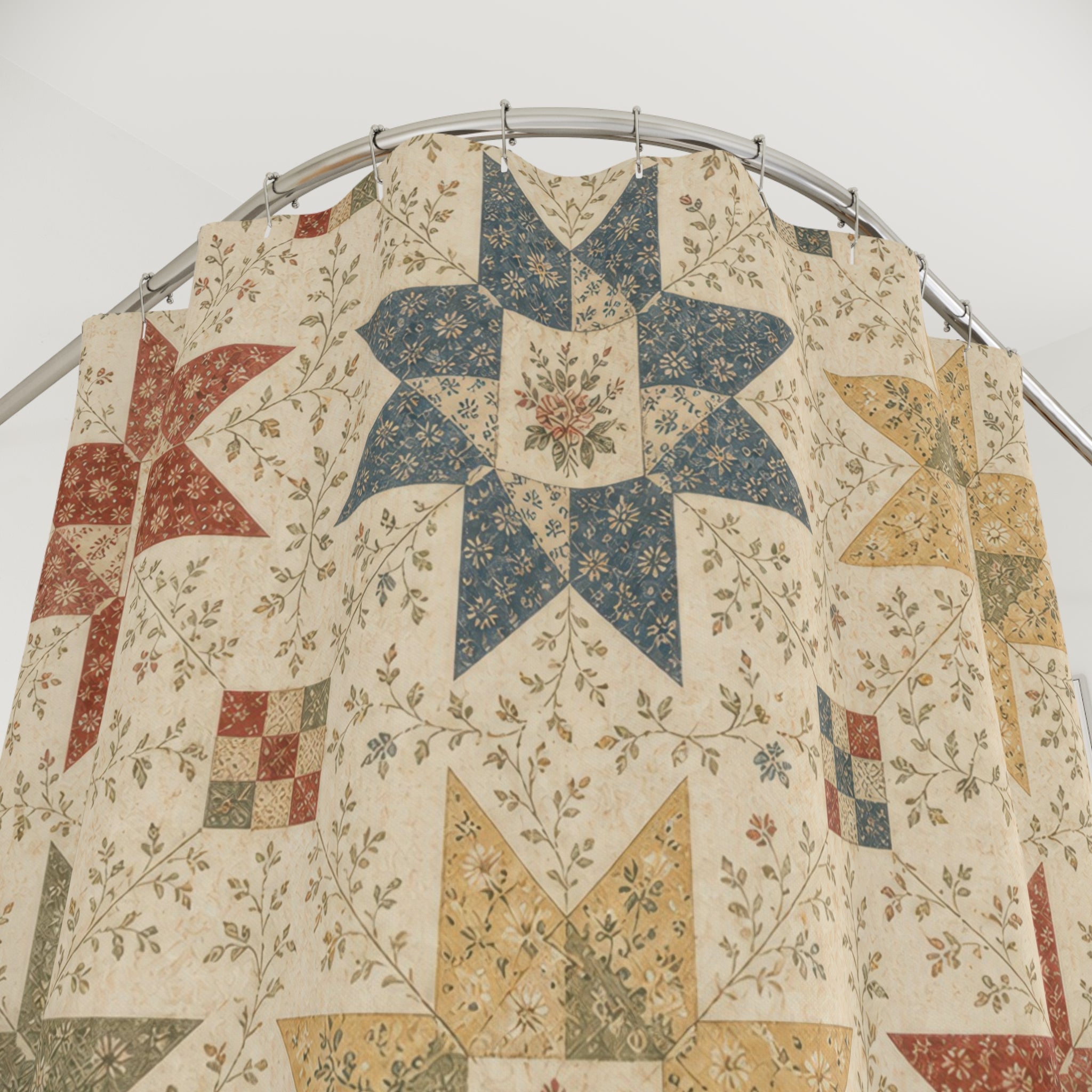 Vintage Quilt Star Shower Curtain