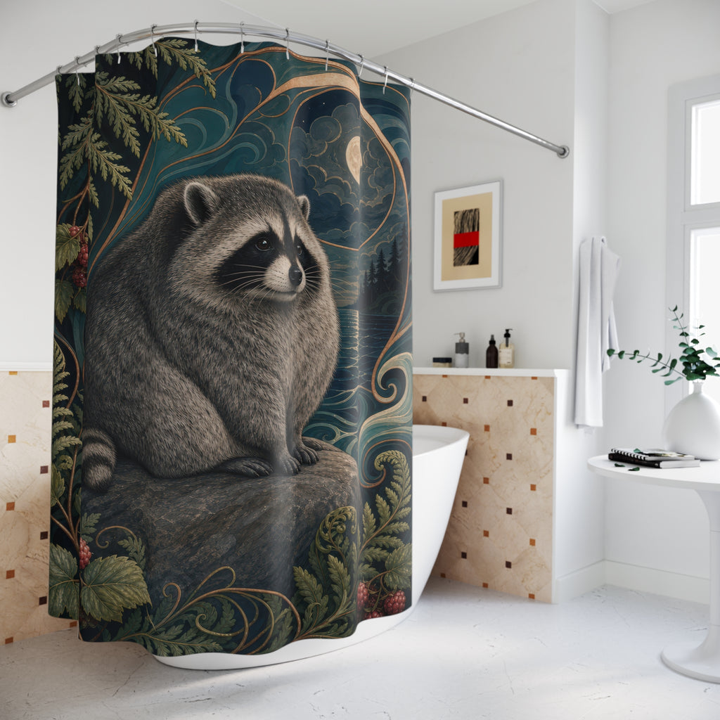 Jimothy Raccoon Art Nouveau Shower Curtain