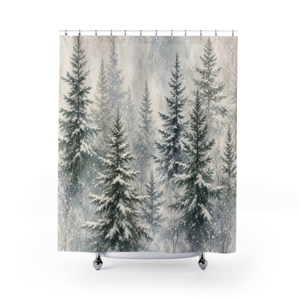 Snowy Forest Shower Curtain