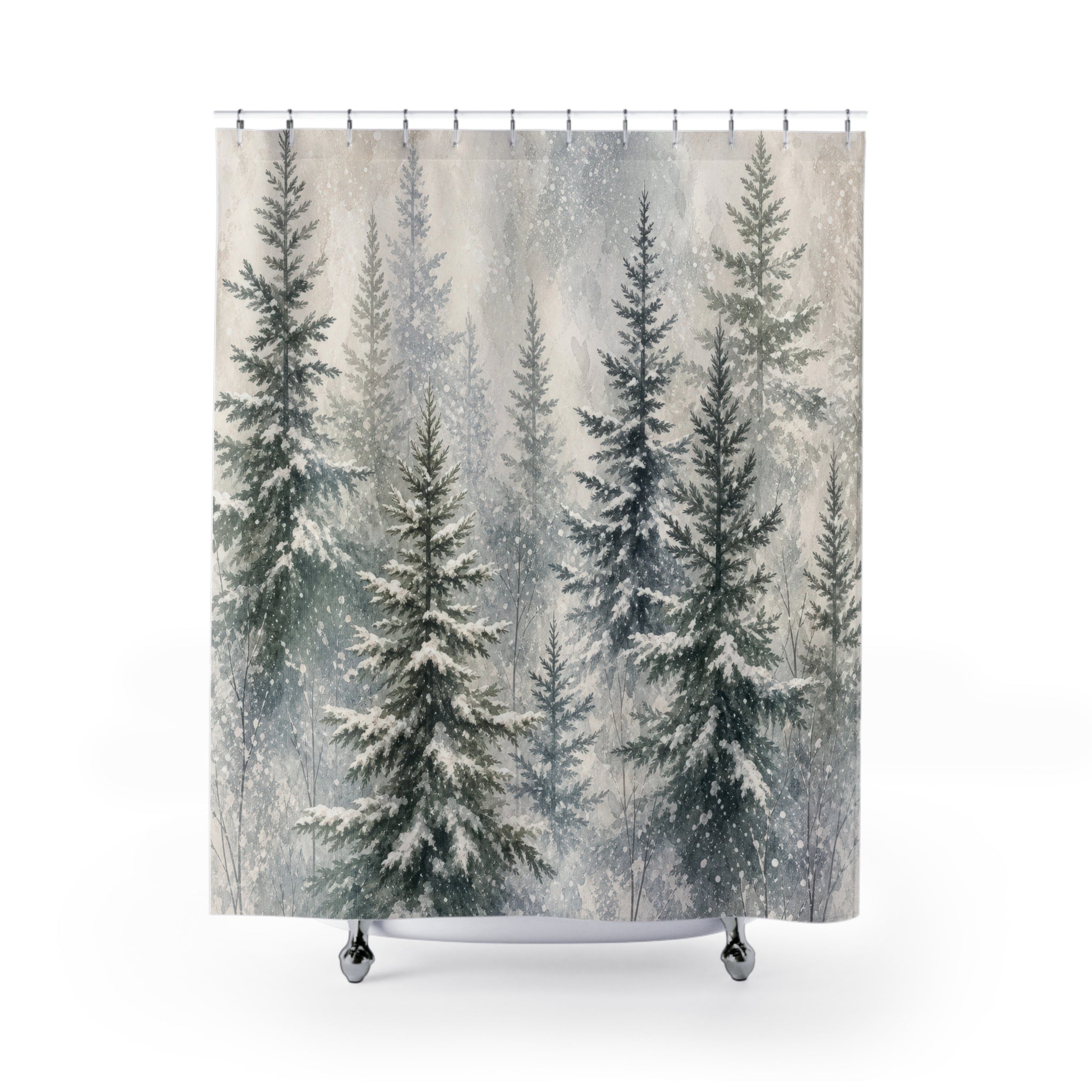 Snowy Forest Shower Curtain