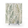 Soft Green Watercolor Fronds Shower Curtain