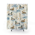 Watercolor Mallard Wave Shower Curtain