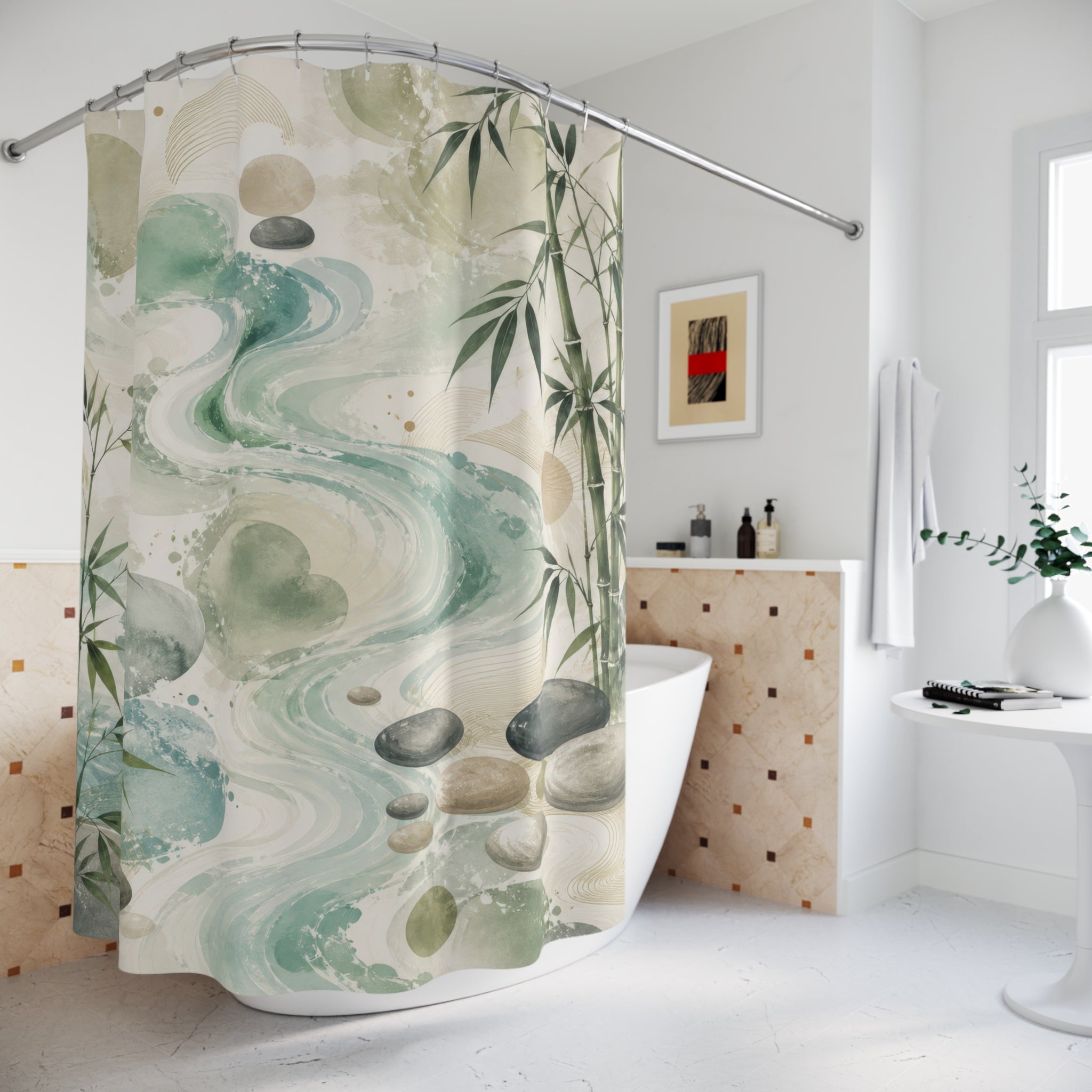 Painterly Feng Shui Shower Curtain