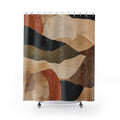 Earth Tone Rust Brown Layered Shower Curtain