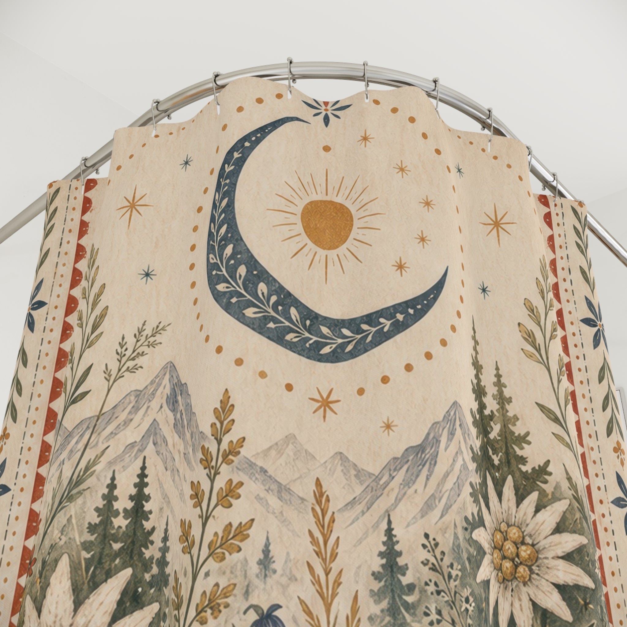Framed Wildflower Moon Shower Curtain