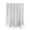 Charcoal Windowpane Shower Curtain – Minimal Cream