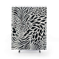 Black White Zebra Leopard Shower Curtain