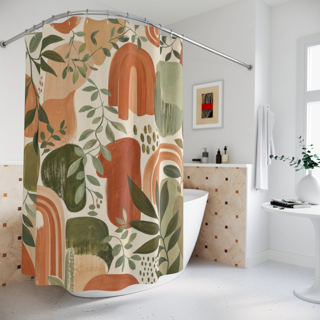 Olive Botanical Shower Curtain