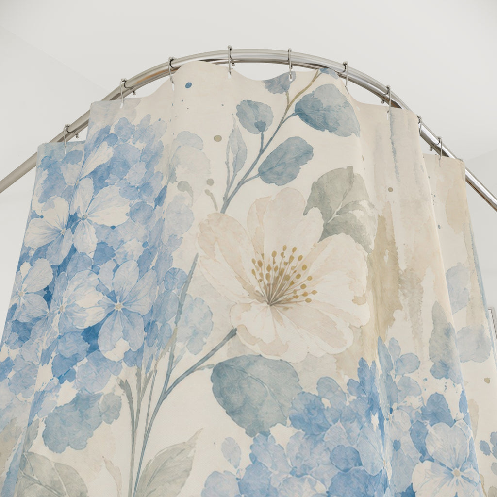 Watercolor Floral Hydrangea Shower Curtain