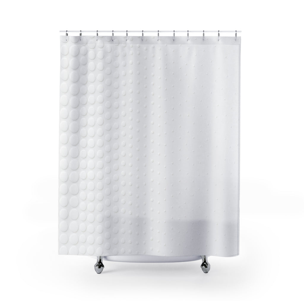White Shower Curtain, Minimal Dot Bath Decor, Modern White Texture Pattern, Guest Bathroom Decor, Soft Spa Neutral Clean Style Decor