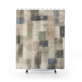 Dusty Blue Gray Patchwork Block Shower Curtain