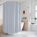 Blue and White Gradient Chevron Shower Curtain