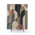 Black Beige Modern Arch Shower Curtain