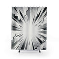 Black White Halftone Shower Curtain