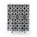 Black White Star Geometric Shower Curtain