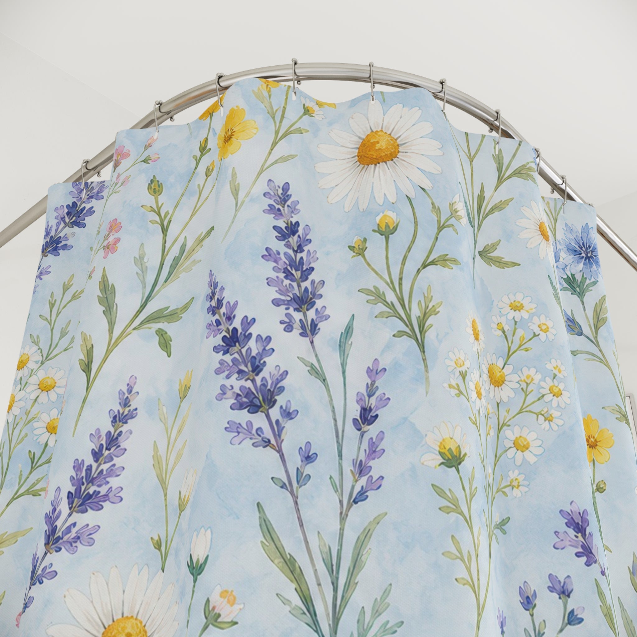 Lavender Daisy Meadow Shower Curtain