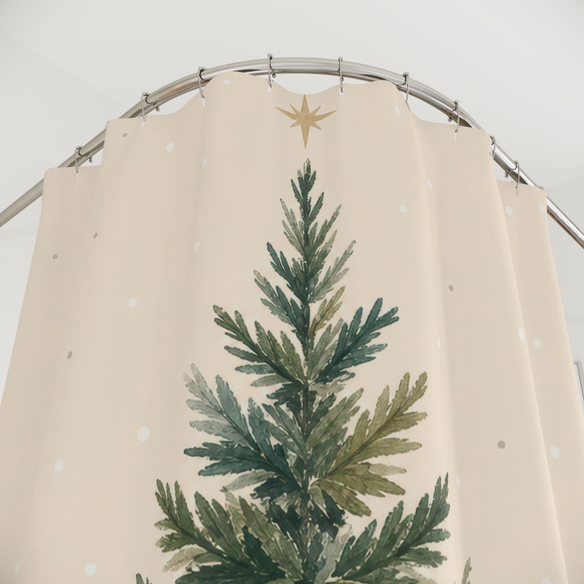 Evergreen Tree Christmas Shower Curtain: Evergreen Tree Shower