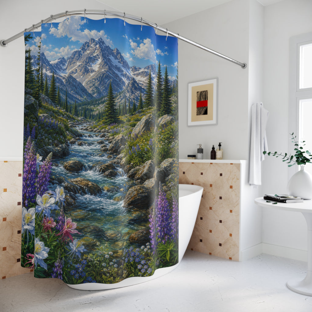 Rocky Mountain Wild Creek Shower Curtain