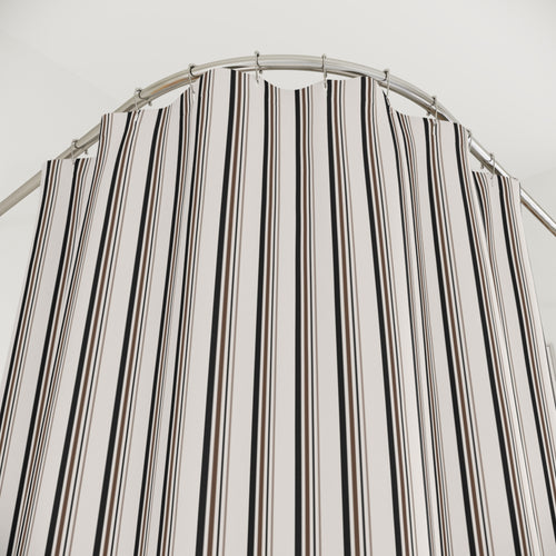 Black and Brown Earth Tone Striped Shower Curtain