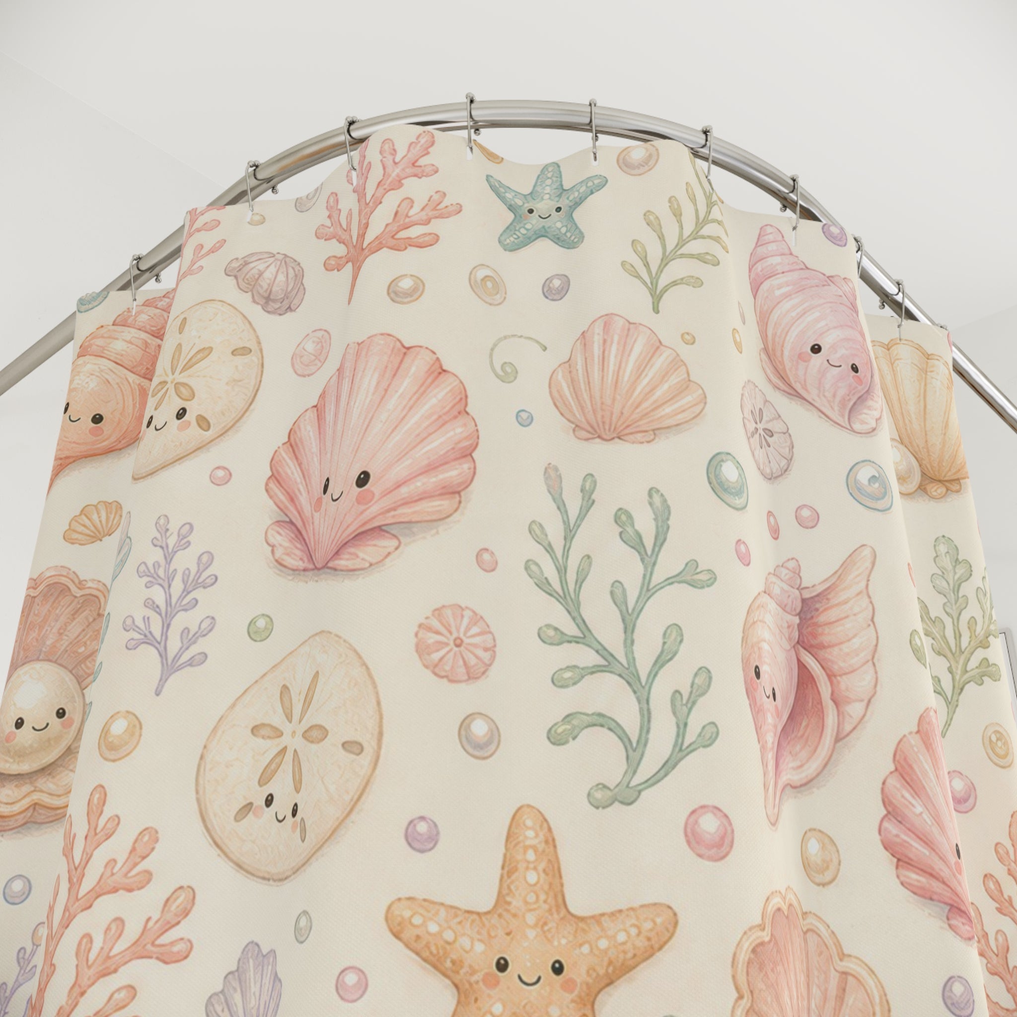 Pastel Seashell Cute Shower Curtain