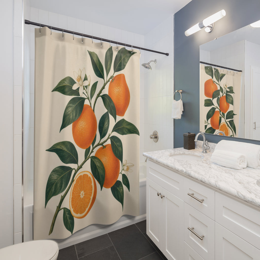 Citrus Fruit Orange Shower Curtain: Citrus Fruit Shower Curtai