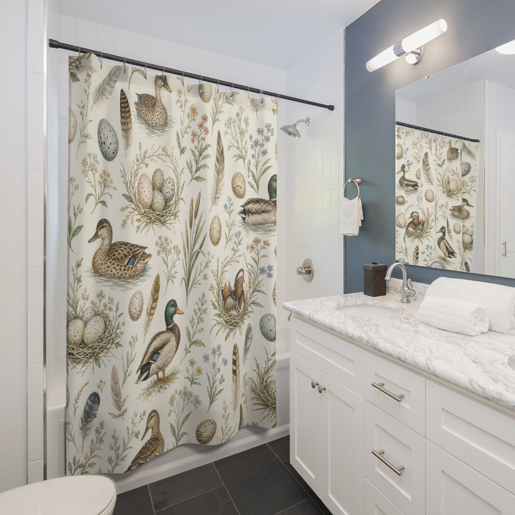 Mallard Nest Botanical Shower Curtain