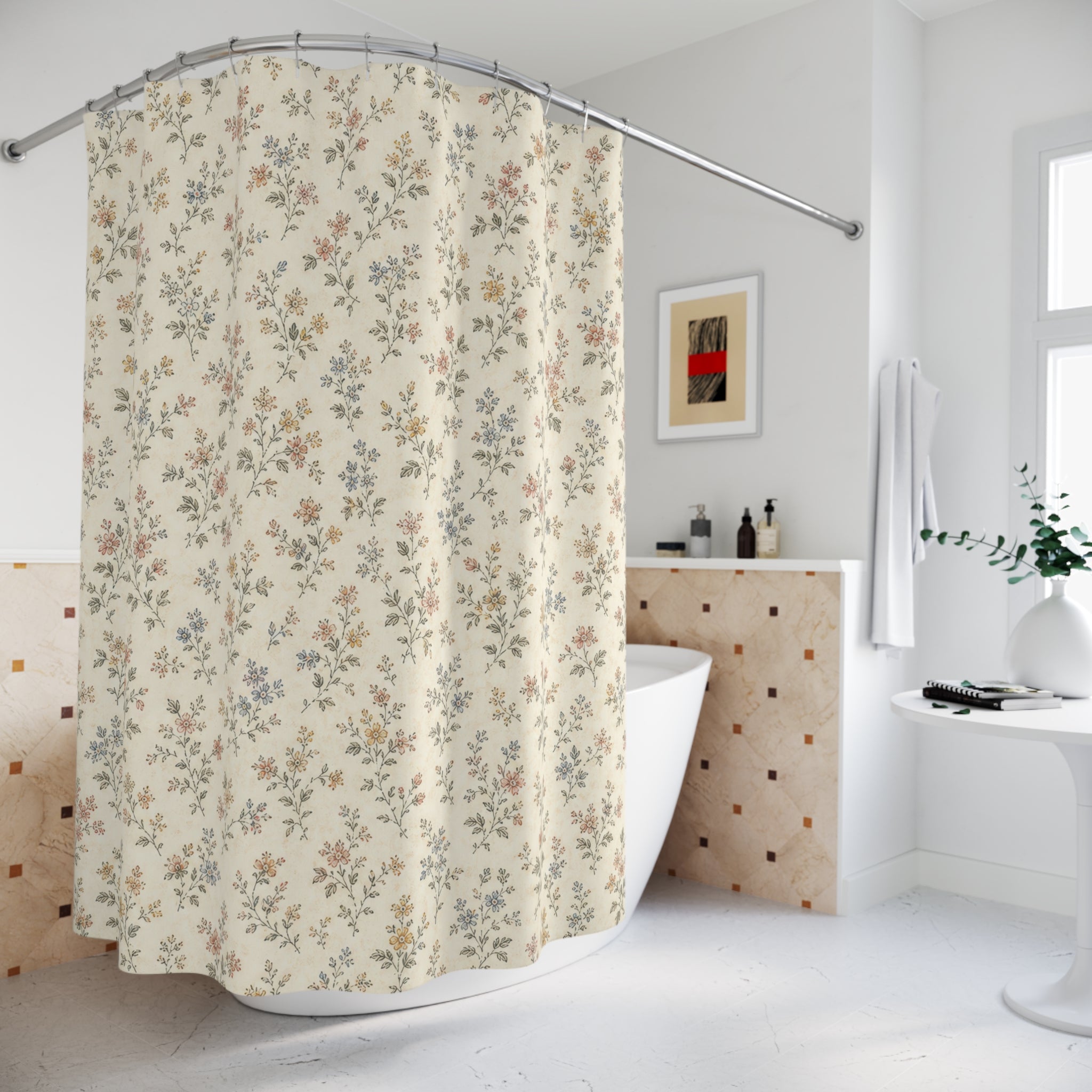 Vintage Ditsy Floral Shower Curtain