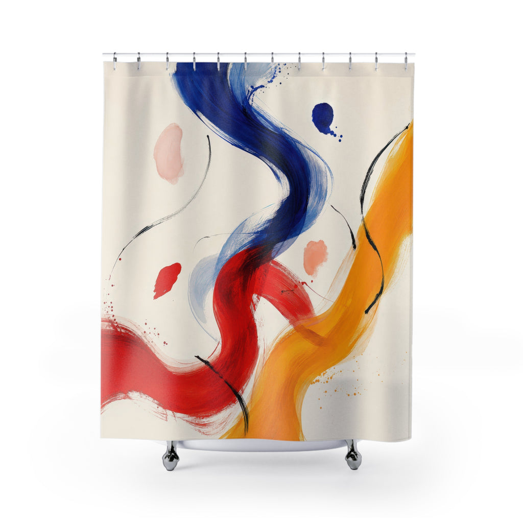 Chromatic Ribbon Designer Shower Curtain