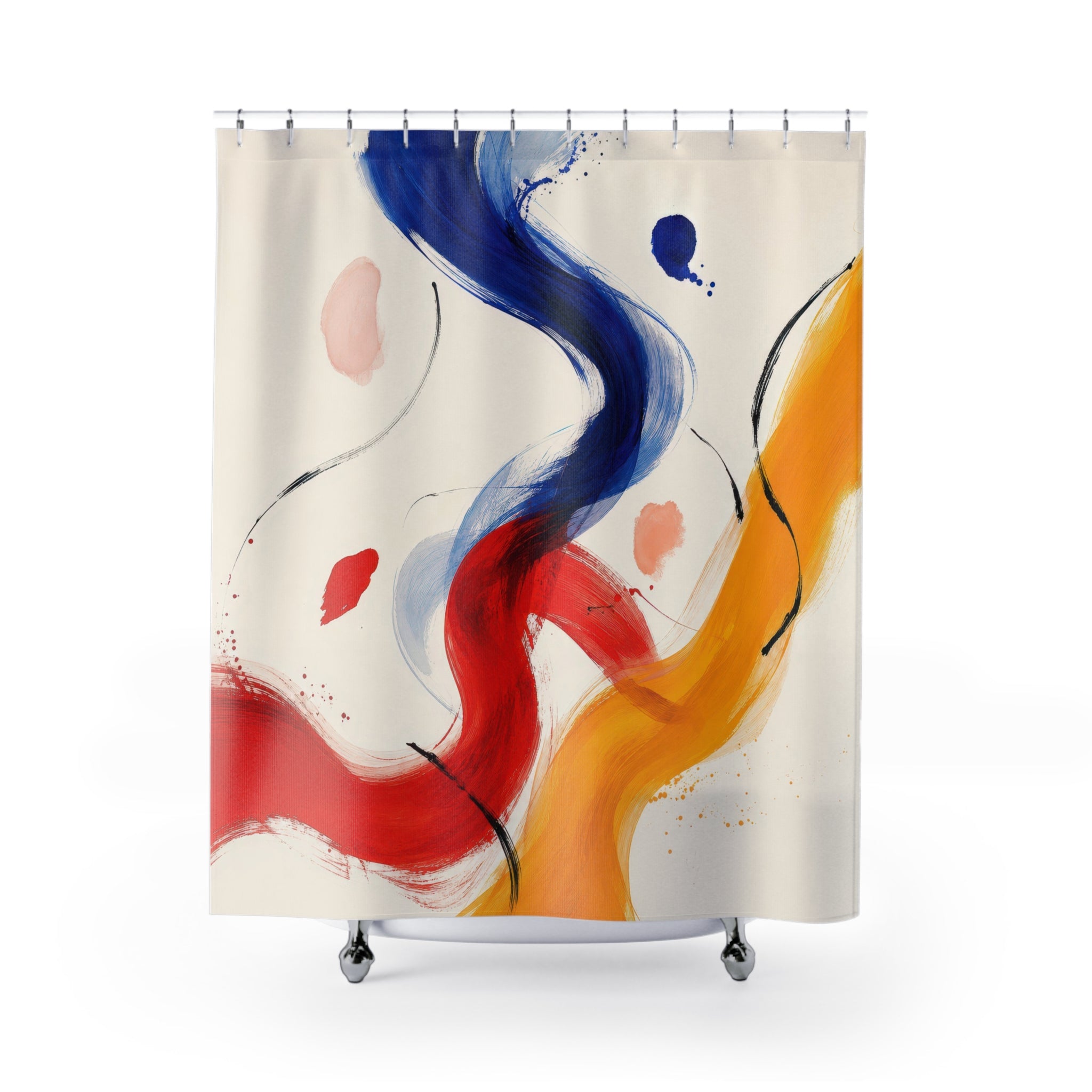 Chromatic Ribbon Designer Shower Curtain