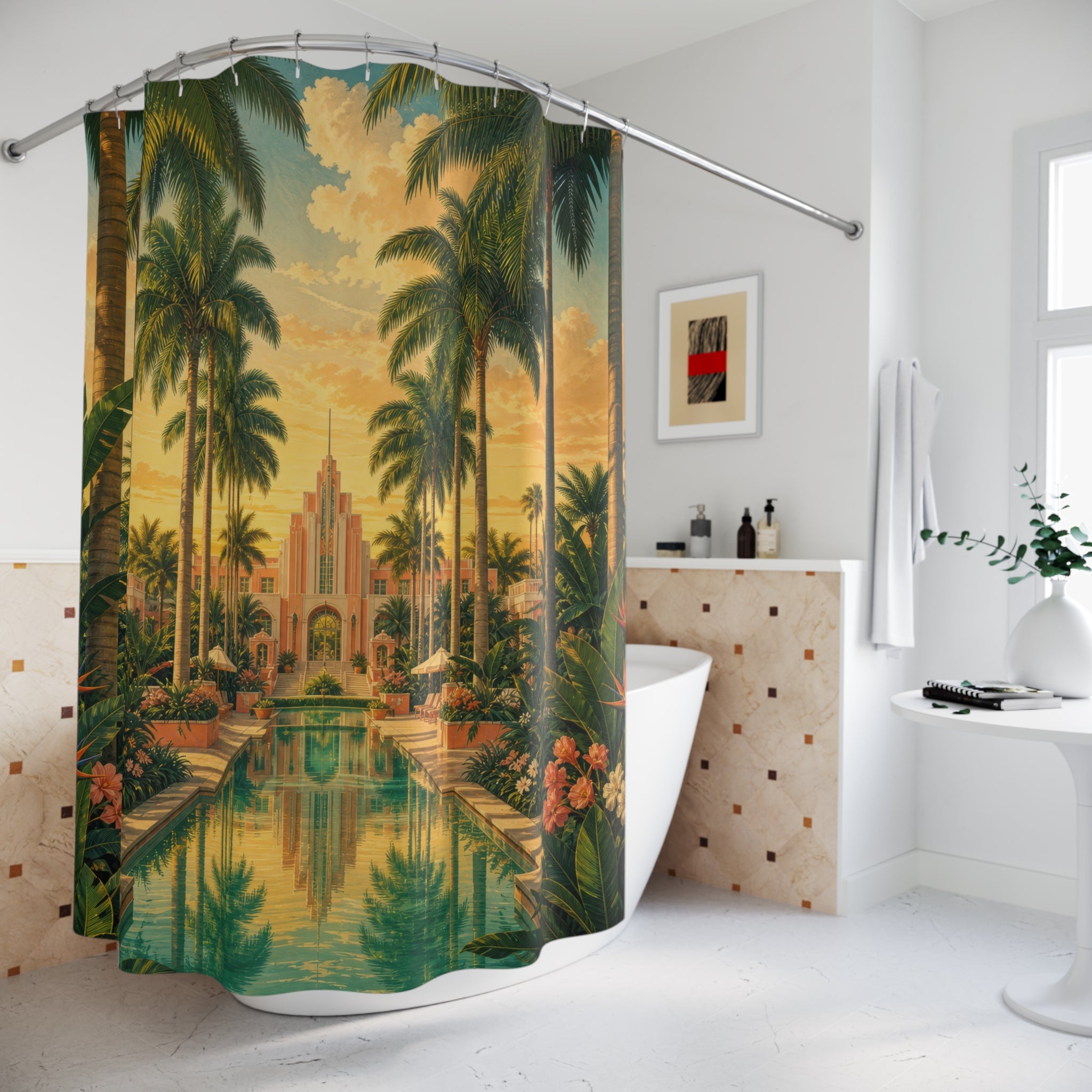 Tropical Palm Resort Garden Shower Curtain