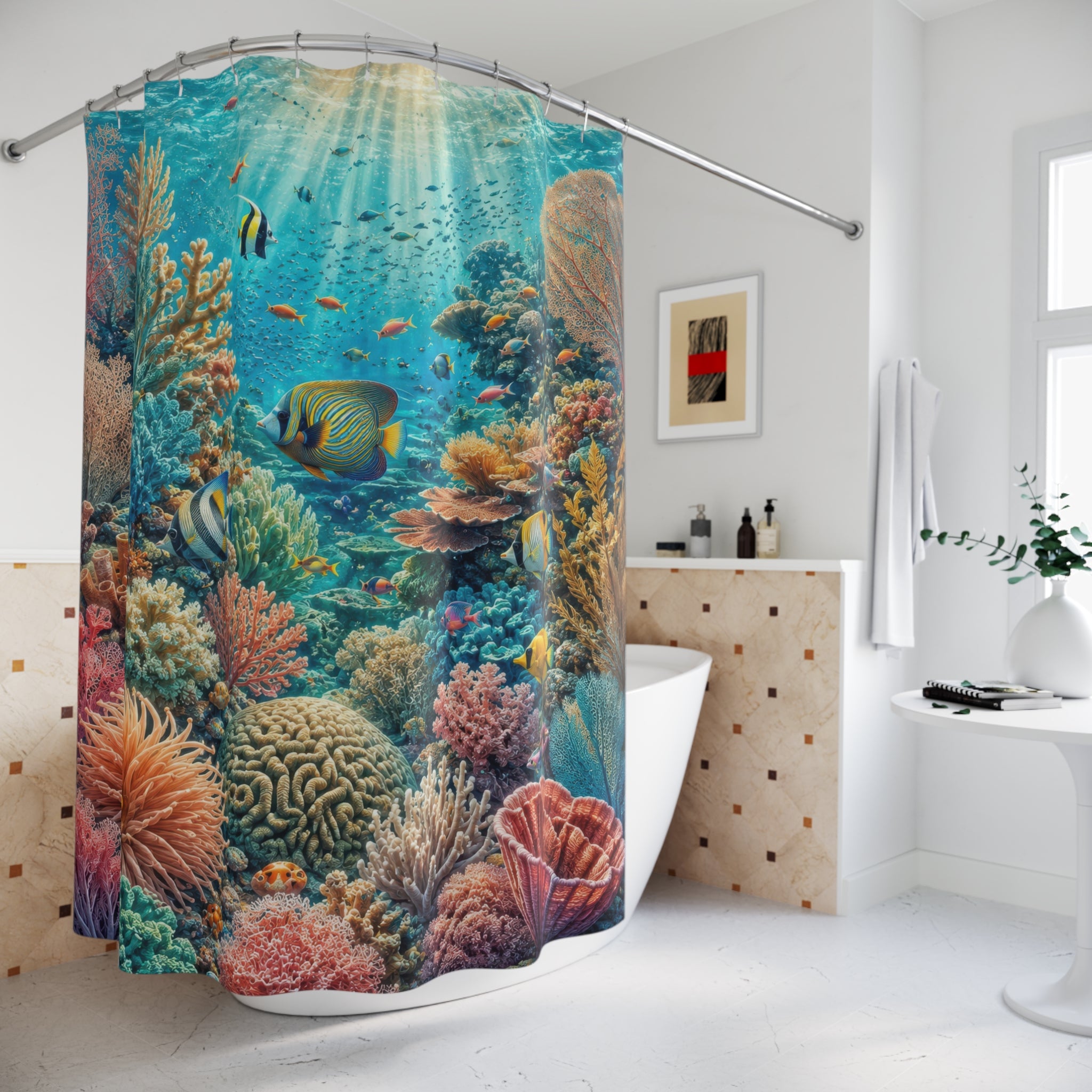 Coral Reef Shower Curtain: Tropical Fish