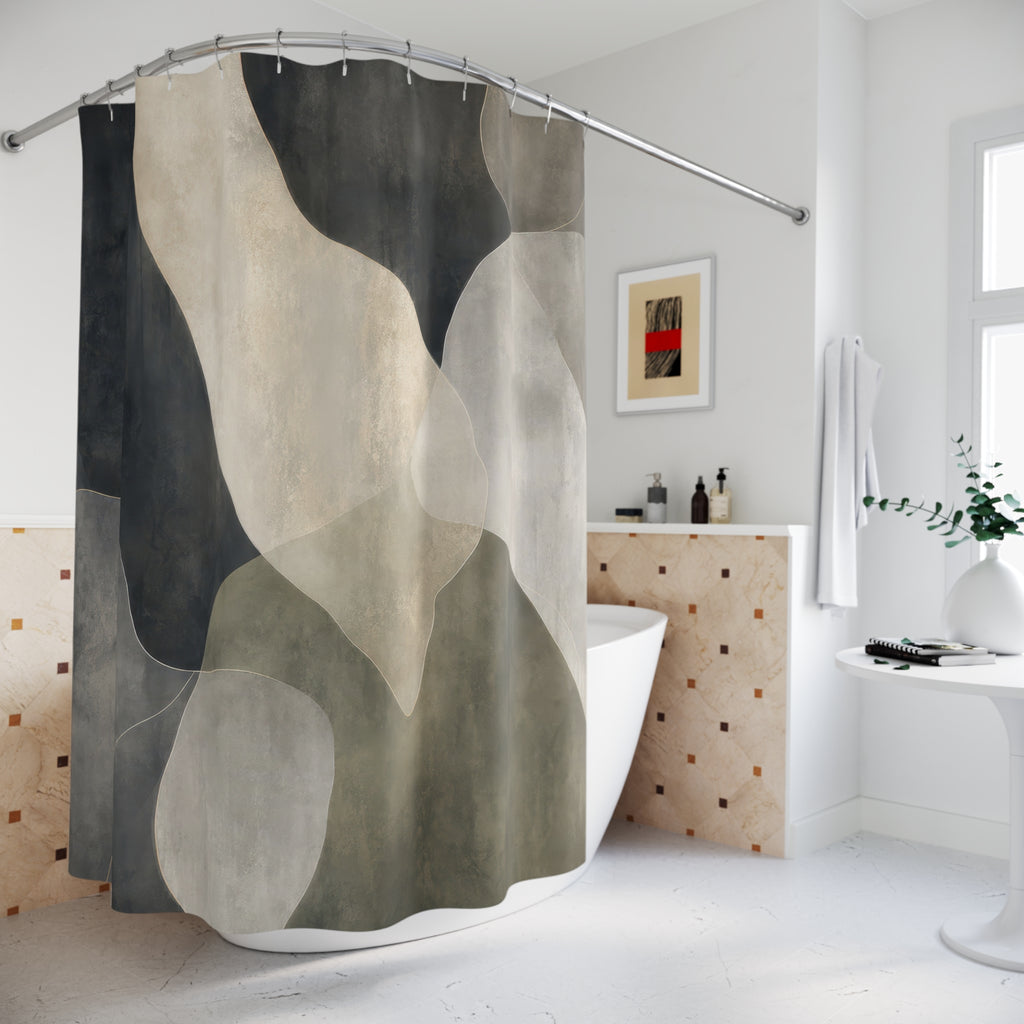 Black and Green Shower Curtain
