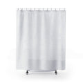 White Boho Shower Curtain, Minimal Geometric Bath Decor, Faint Ornamental Panel Pattern, Guest Bathroom Decor, Soft Spa Style, White Style