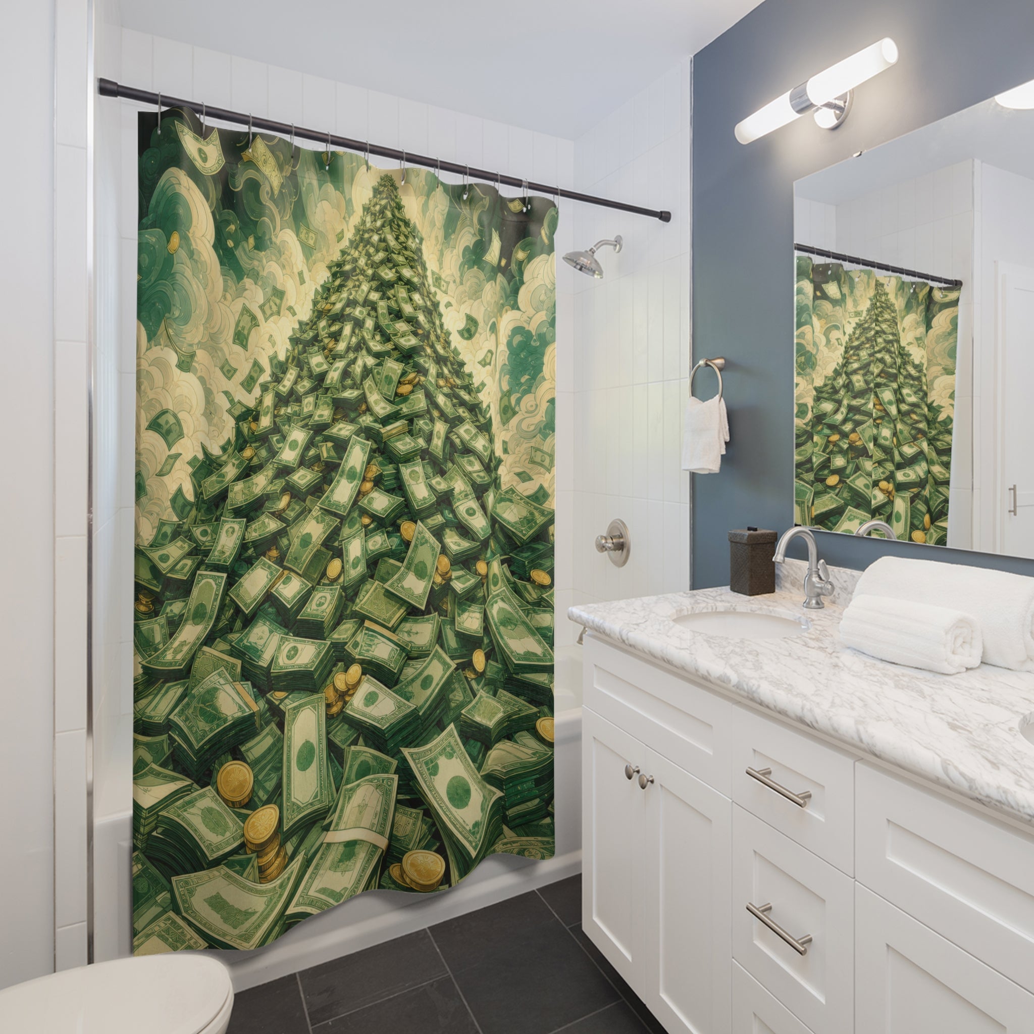 Money Mountain Cash Unique Funny Shower Curtain