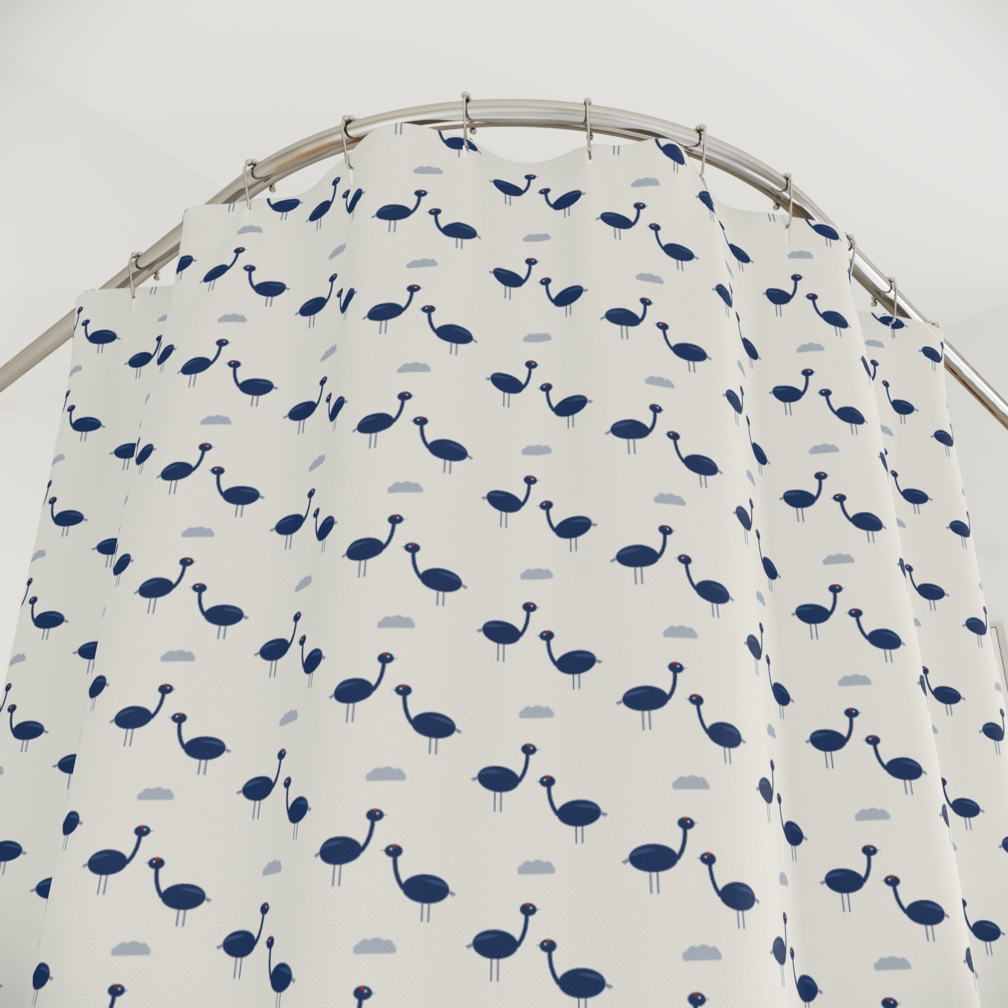 Chinoiserie Crane Shower Curtain – Blue & White