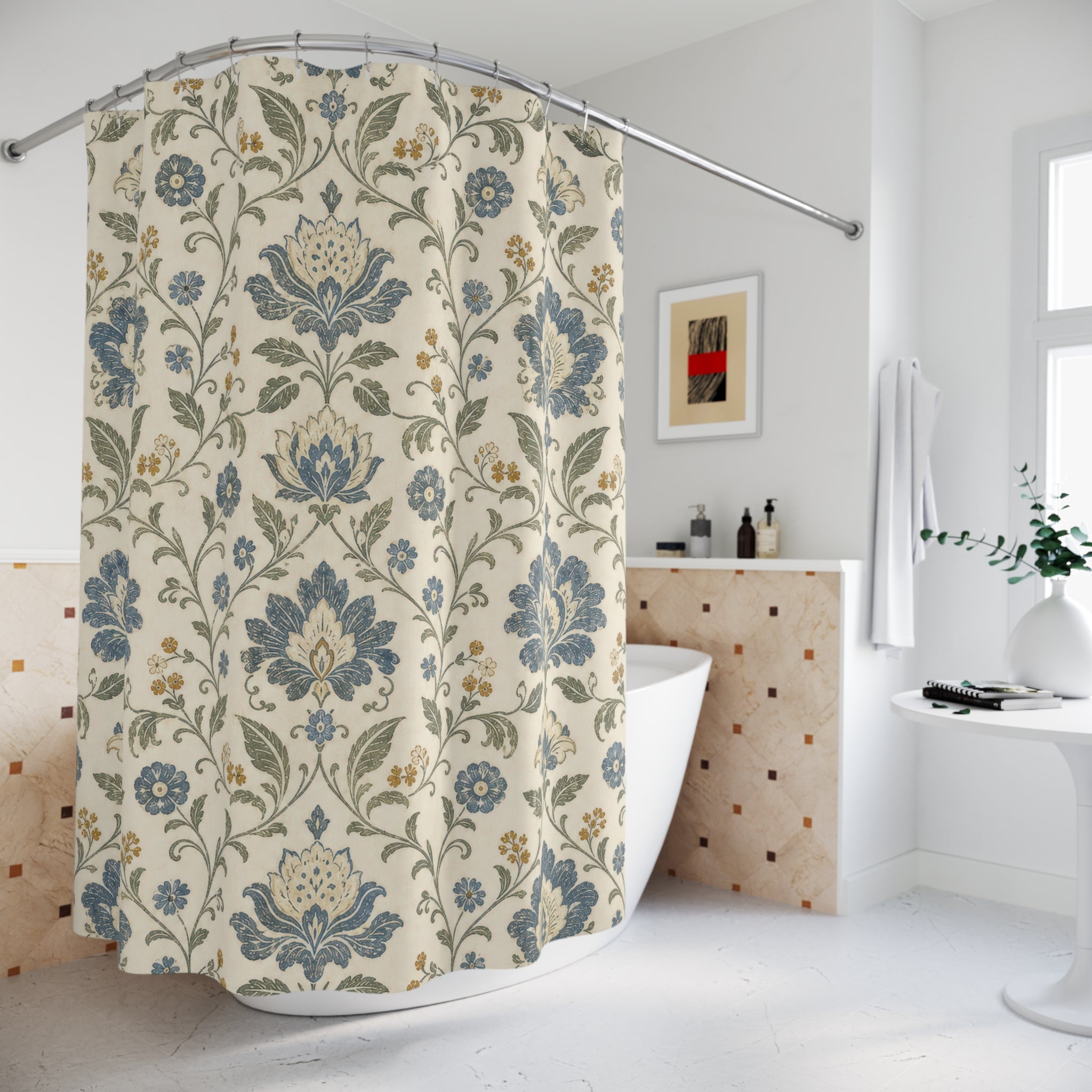 French Country Damask Vine Shower Curtain