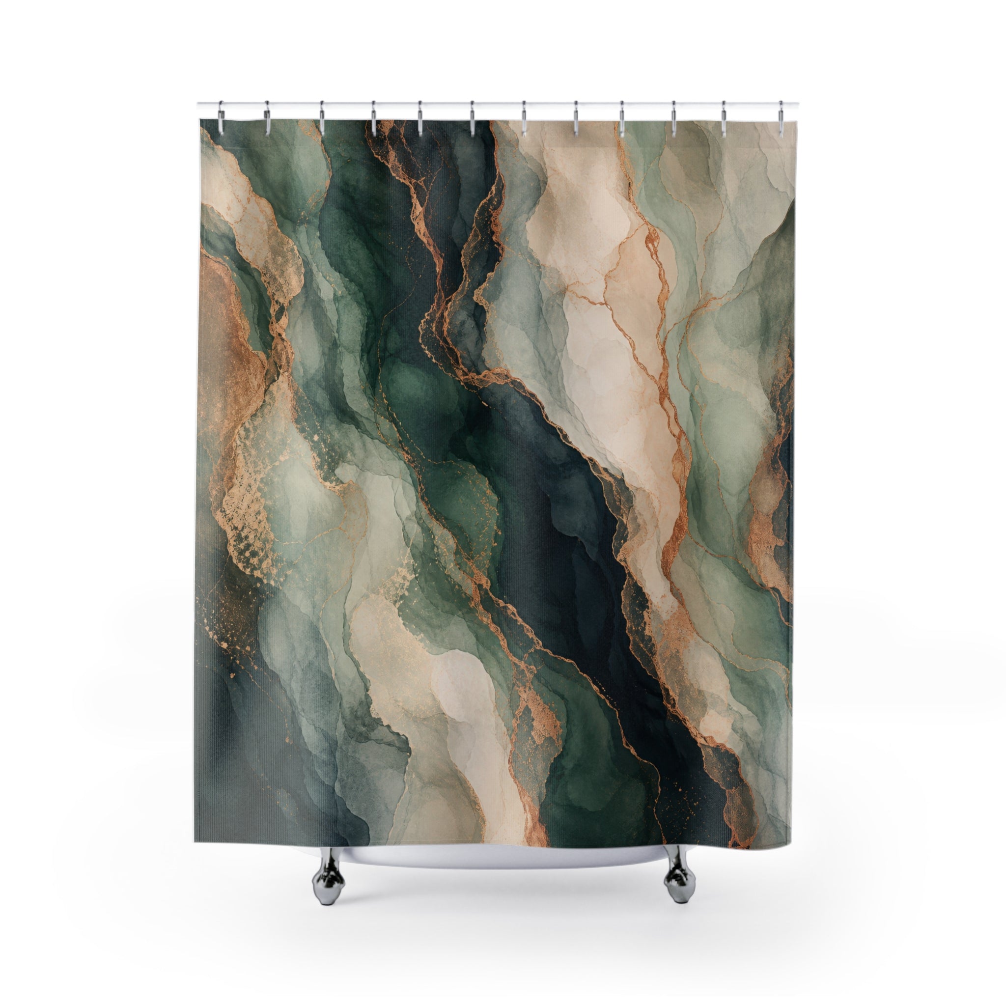 Emerald Abstract Shower Curtain