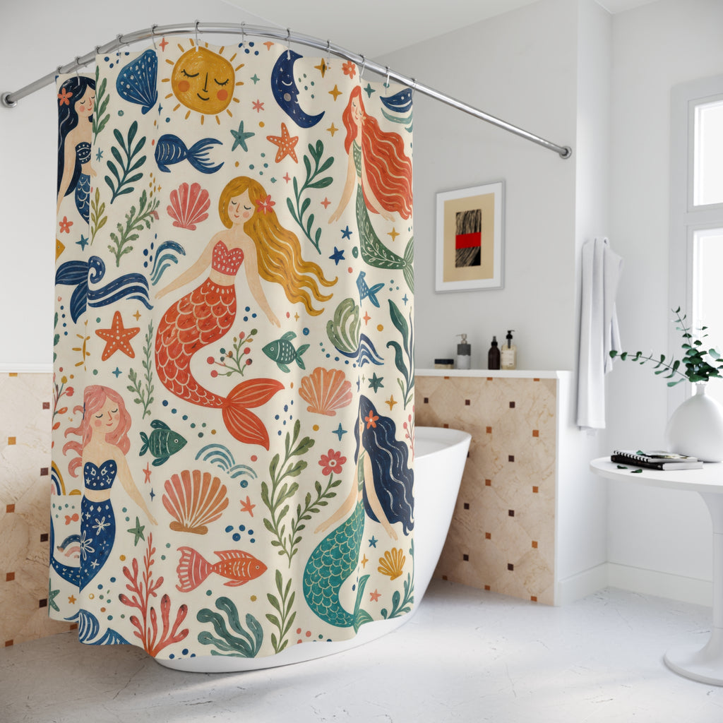 Colorful Ocean Repeat Shower Curtain