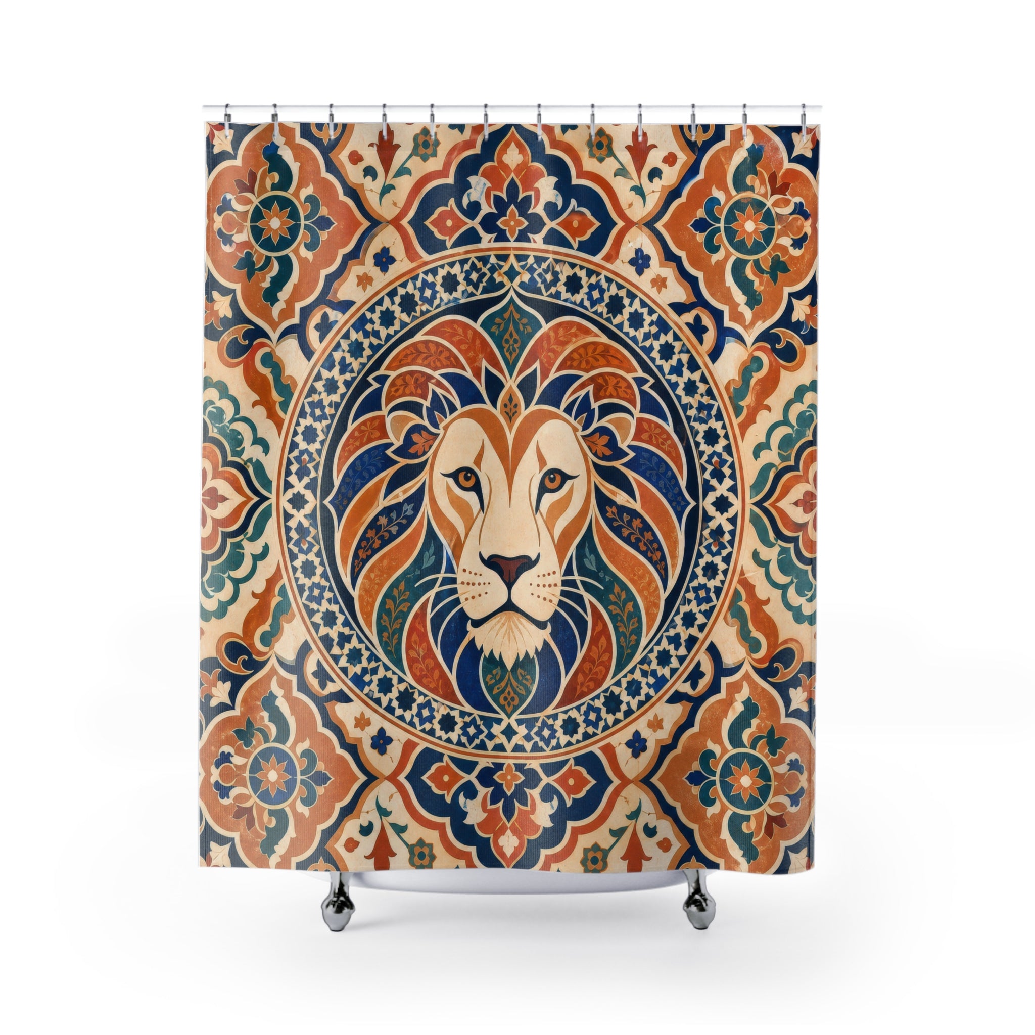 Moroccan Medallion Animal Portrait Shower Curtain