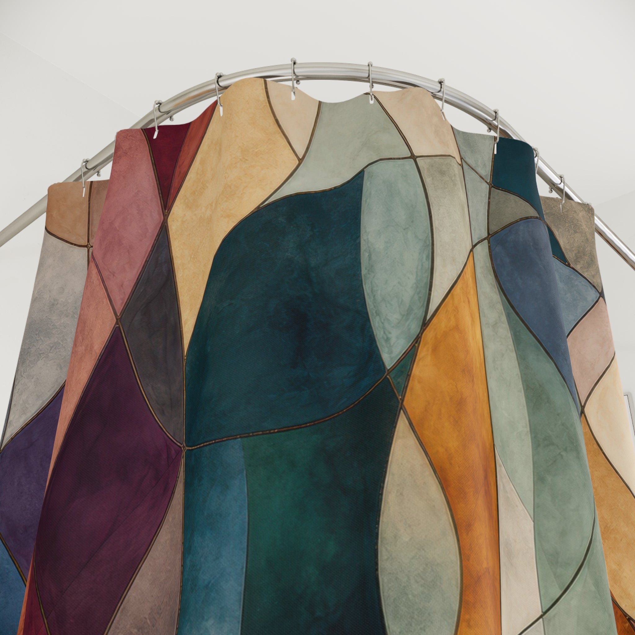 Jewel Tone Geometric Shower Curtain