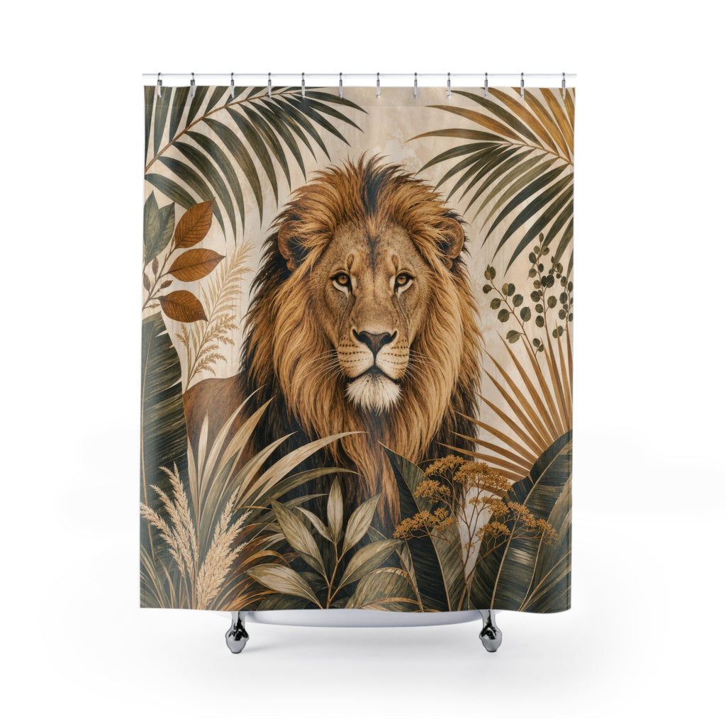 Tropical Palm Animal Portrait Shower Curtain