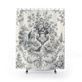 Black White Toile Floral Vintage Cottage Cottagecore Shower Curtain