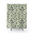 Botanical Damask Leaf Shower Curtain
