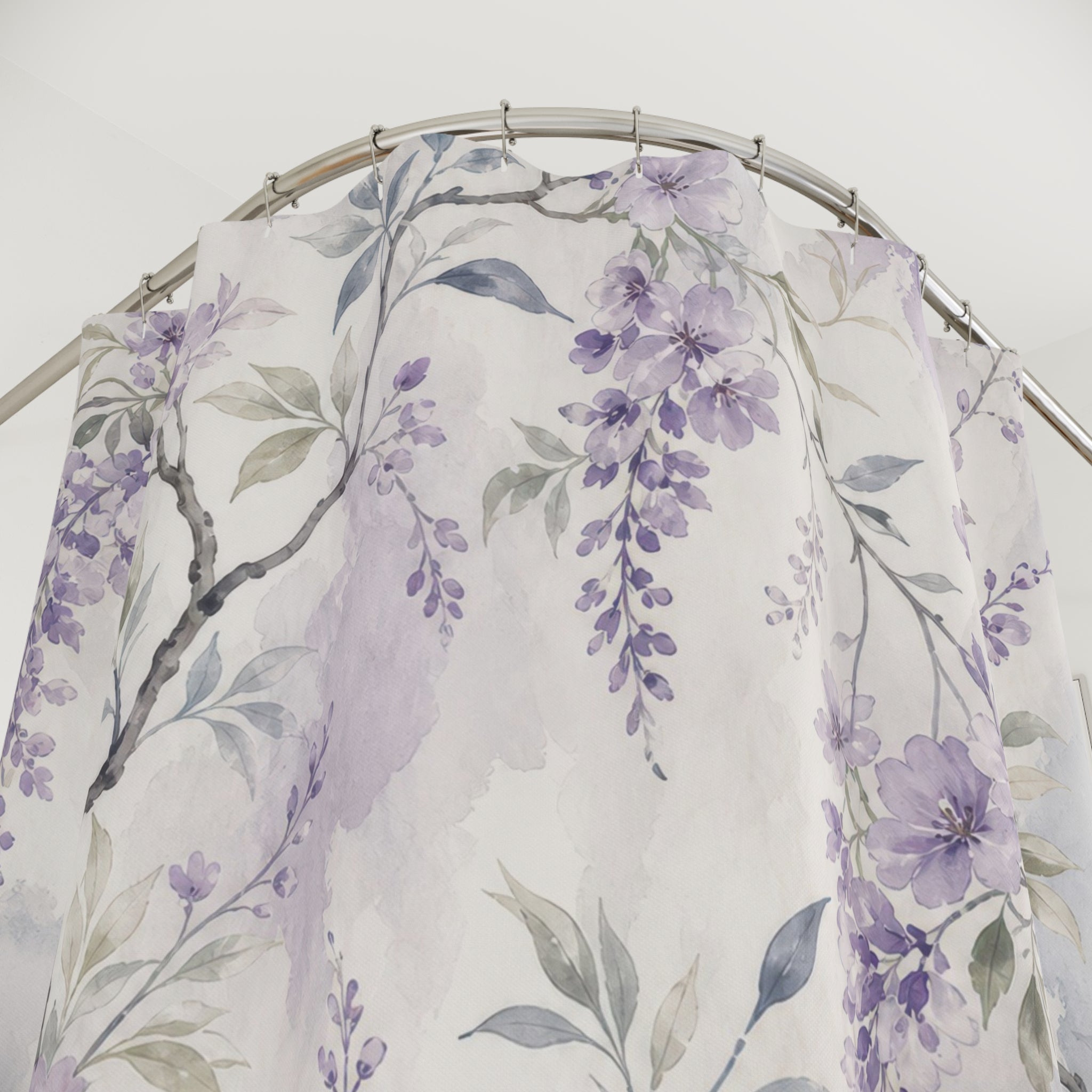 Purple Floral Shower Curtain