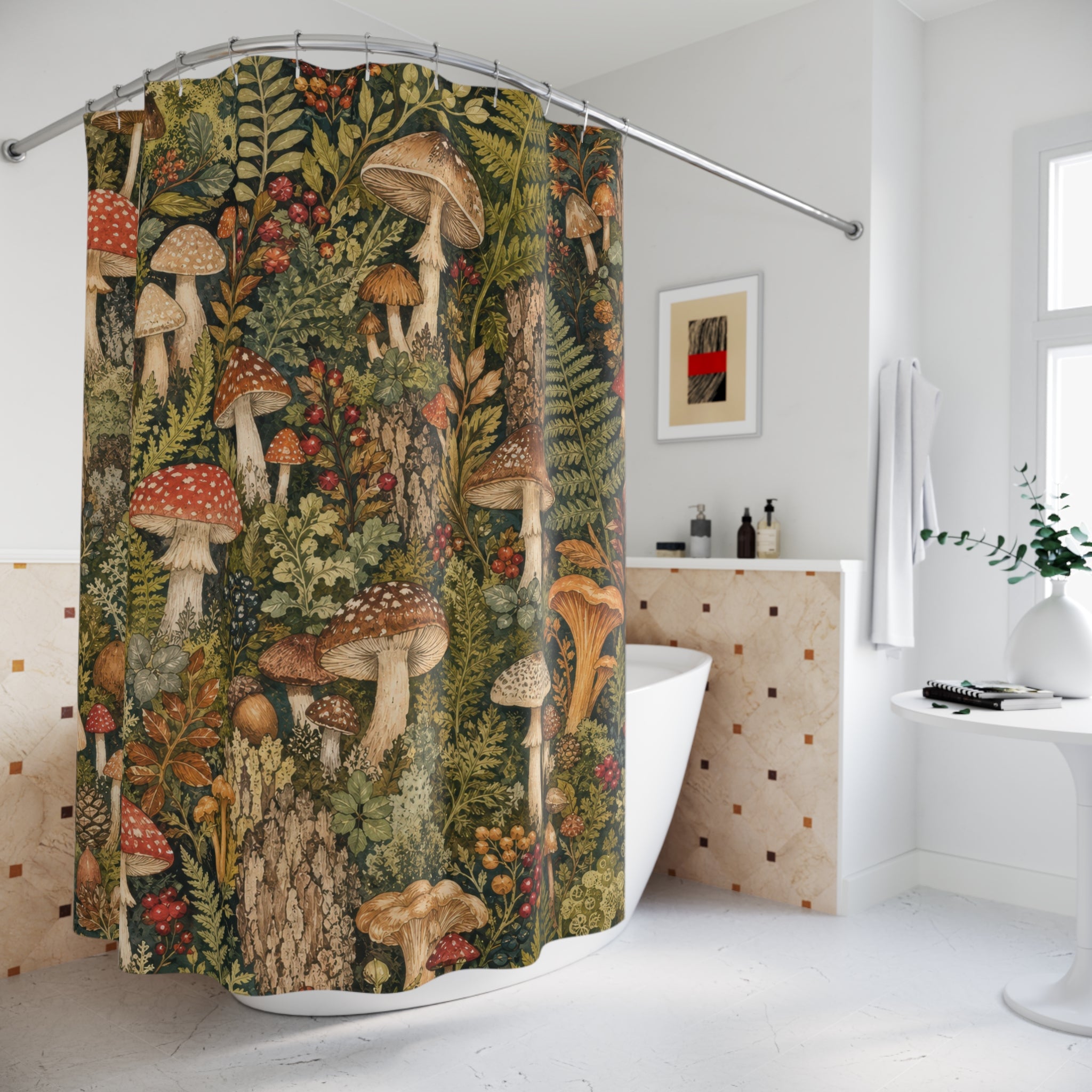 Unique Mushroom Shower Curtain