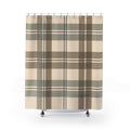 Mushroom Sage Plaid Shower Curtain