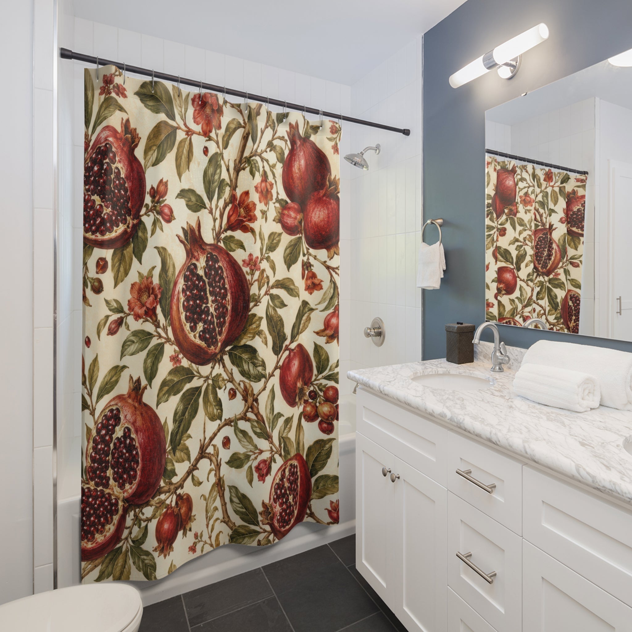 Pomegranate Botanical Shower Curtain