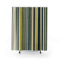 Olive Black Fine Stripe Shower Curtain