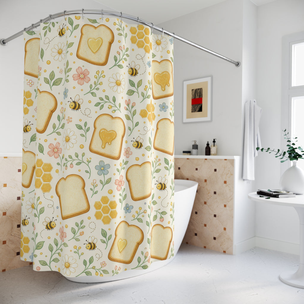 Toast Honey Cute Shower Curtain